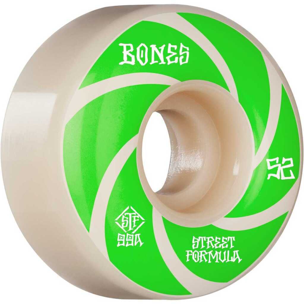 Bones Wheels Skateboard Hjul Patterns STF 99A 52mm White V1 Standard 4-pak