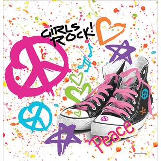 Plastikdug til pigefødselsdag Girls rock - 1 stk.