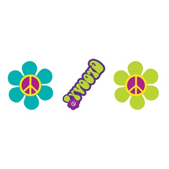 Tattoos til pigefødselsdag 'Flower Power' - 24 stk.