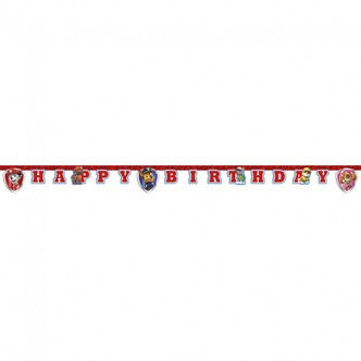 Paw Patrol banner guirlande - Happy Birthday -  2m, 1 stk.