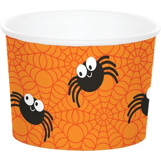Popcorn bægre til Halloween, edderkopper - 6 stk.