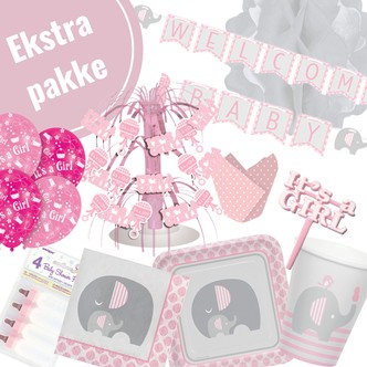 Baby festpakke 'Ekstra' med Elefant Peanut, lyserødt - 1 stk.