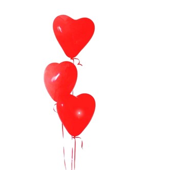 Hjerte balloner, rød - 10 stk.