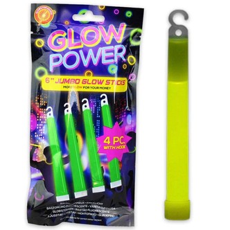 Neon knæklys stave. 4 stk. på 15 cm.